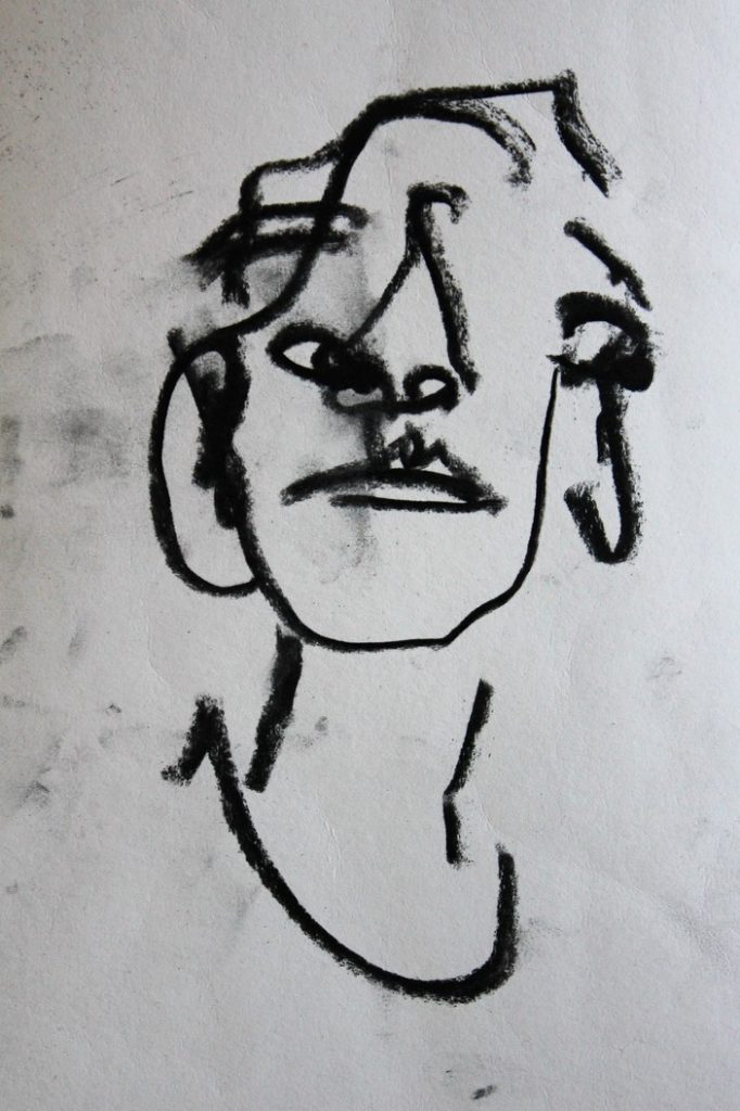 Self portrait 2017 charcoal on paper