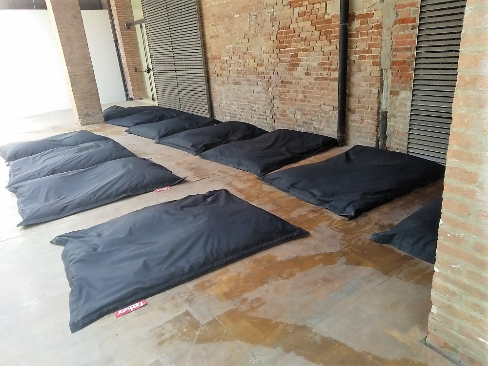 Untitled 489, view 2, Fatboy nylon bean bags with PVC coating, 2019, NFS