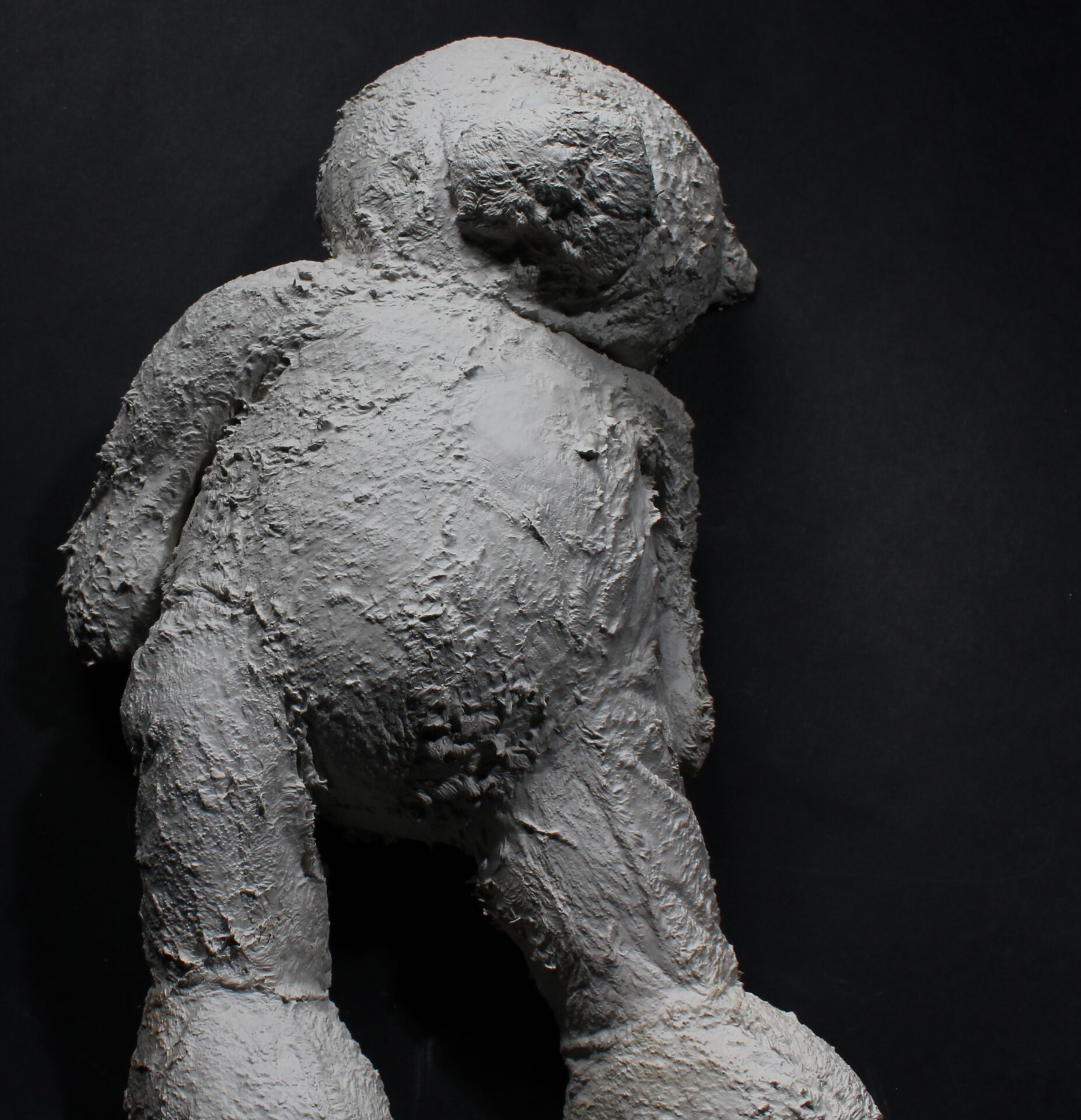 Magna relicta teddy II, clay slip, charity shop toy, l 40 x w 23 x h 13 cm, 2022 POA